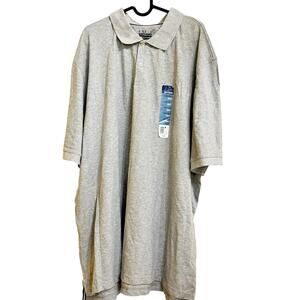 NWT Basic Editions Gray Polo Shirt‎ XXLT NWT Short Sleeve Cotton Blend